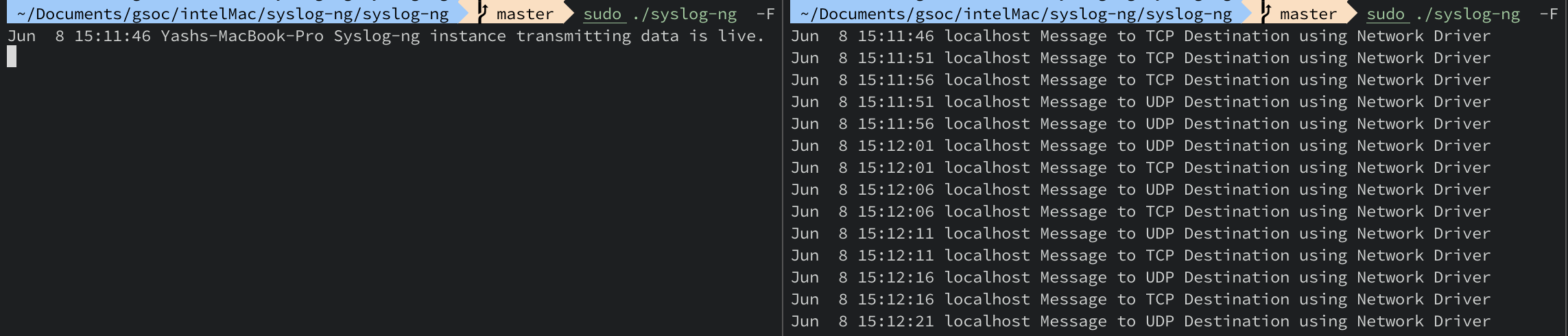 Network destination driver tested on macOS (x86)